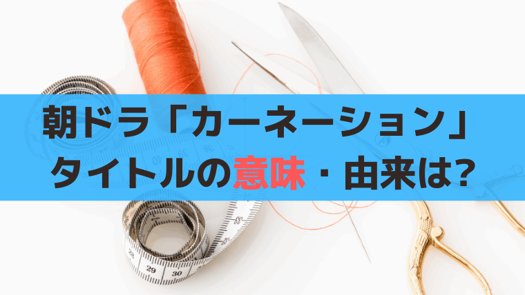 朝ドラ「カーネーション」タイトルの意味・由来は？各週サブタイトルは花言葉