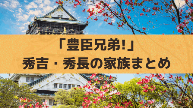 「豊臣兄弟!」秀吉・秀長の家族兄弟まとめ｜母なか/姉とも/妹あさひは歴史上の人物は？