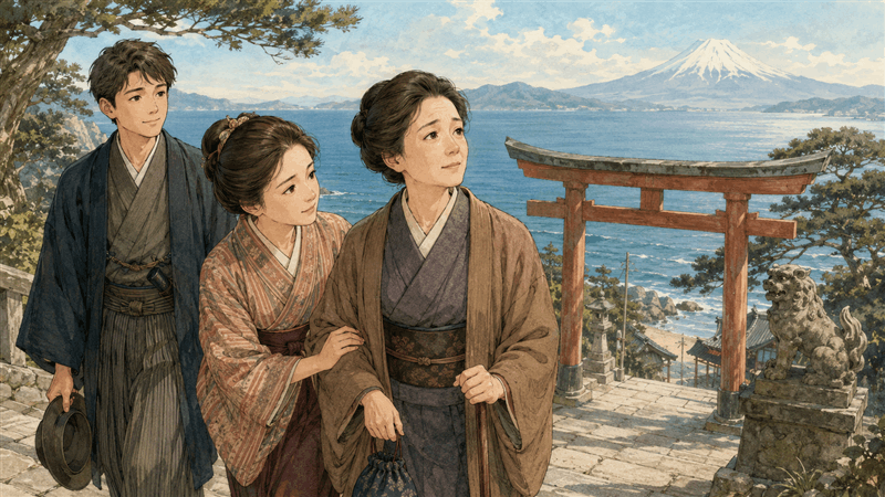 「風、薫る」【第85話】直美と文が浦崎八幡を訪ねる