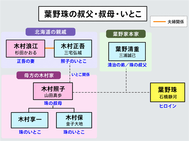 「ブラッサム」珠の最初の縁談・結婚相手は誰？叔母・照子の長男・木村享一