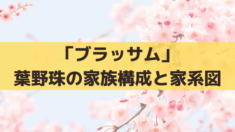 「ブラッサム」珠の家族構成と家系図｜父・継母・兄弟・叔母のキャスト紹介
