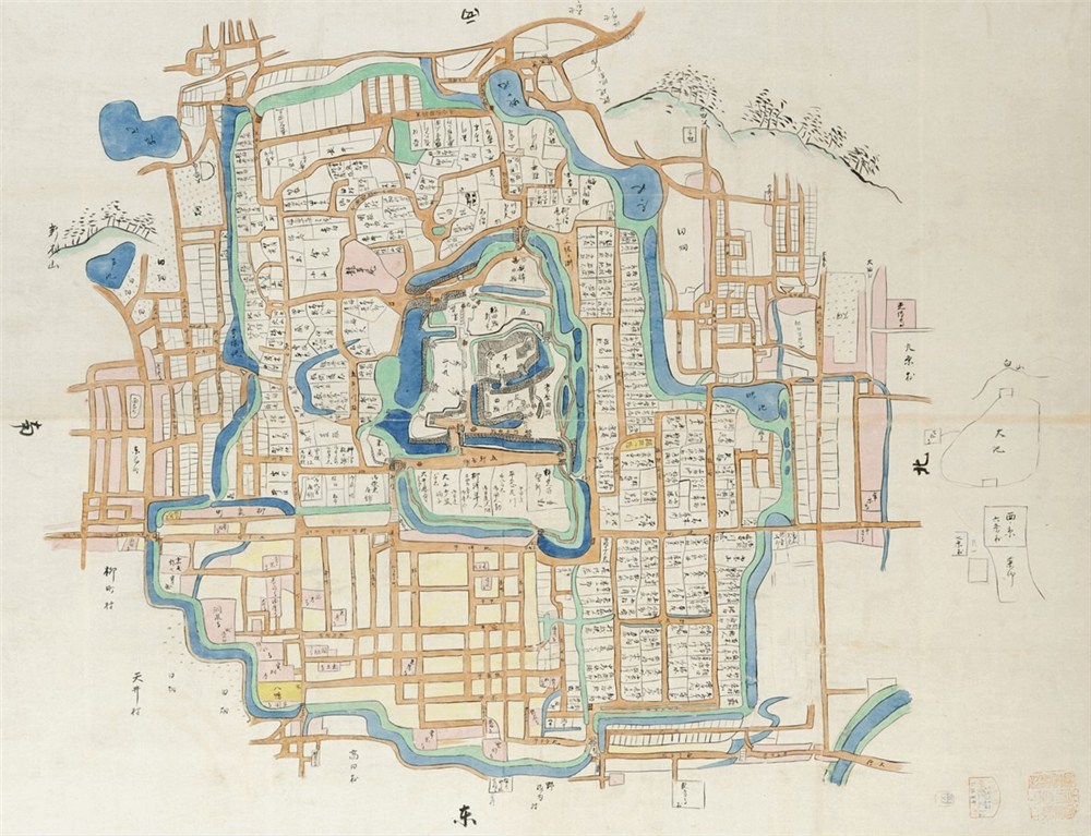 郡山城と城下町の地図