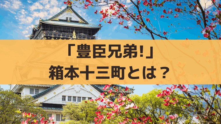「豊臣兄弟!」箱本十三町とは？秀長が郡山で進めた商人誘致と町自治